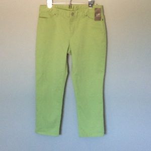 J Jill cropped spring-green jeans, 8P, New w/tags